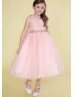 Tulle Flower Girl Dress With Beaded Sash